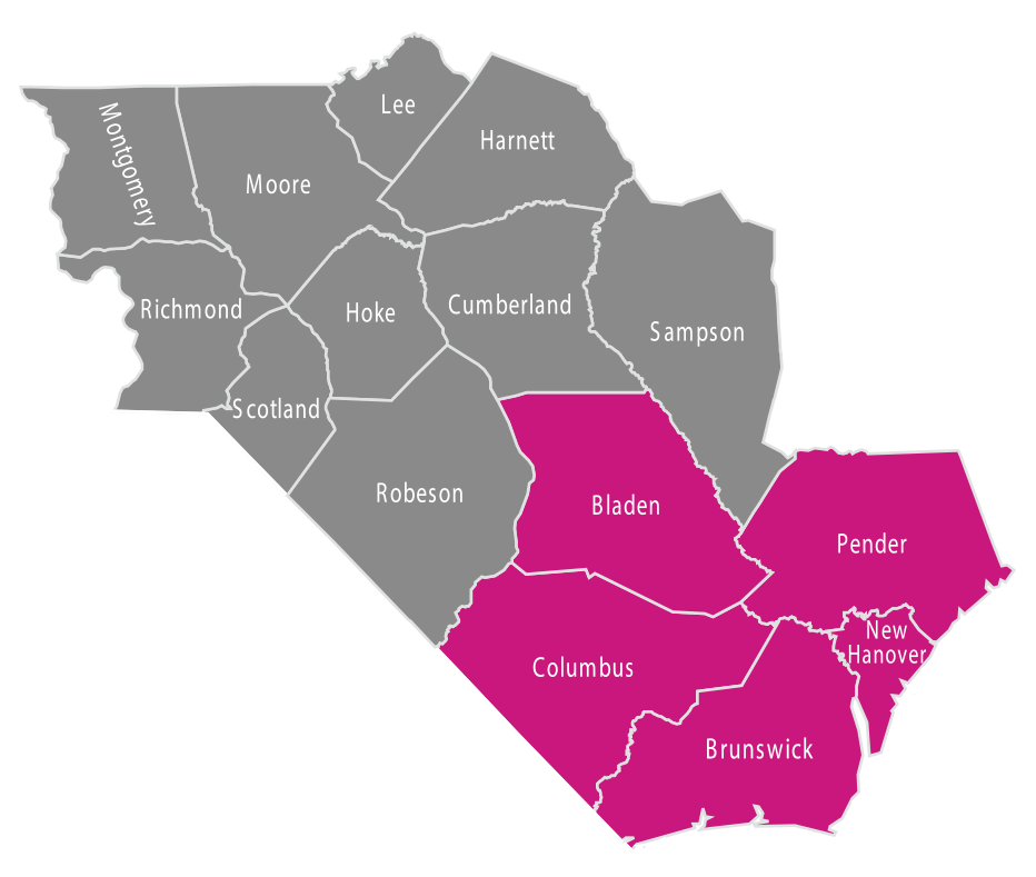 Map of counties. Information precedes image. 