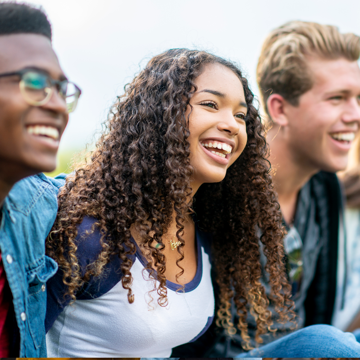 Girl Smiling with Friends